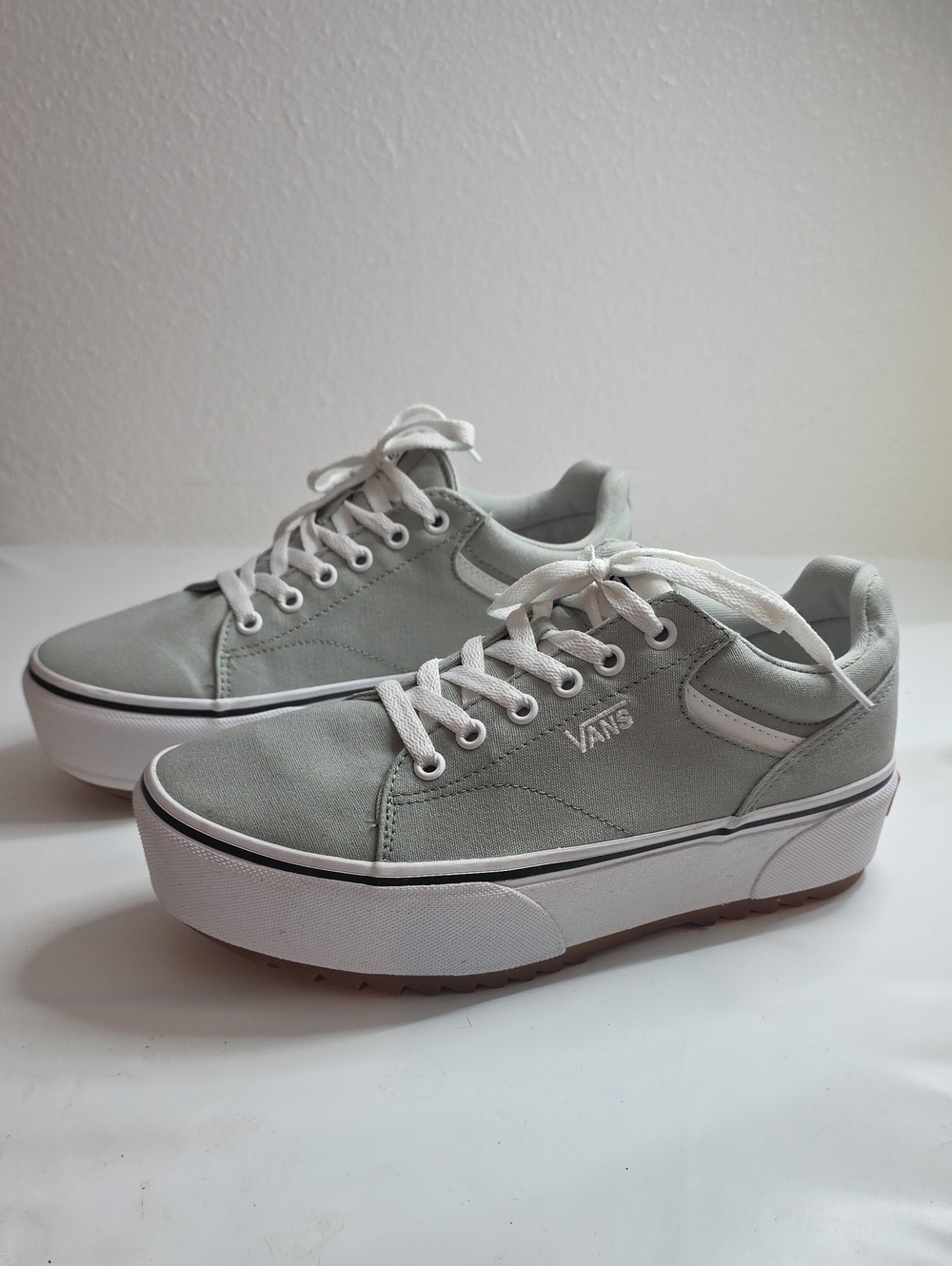 VANS UNISEX SELDAN ST STONE CREEK PLATFORM CANVAS SNEAKERS LADIES 8 MEN 6.5 FIRE